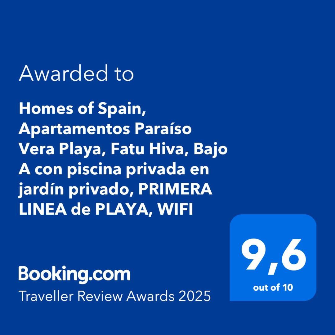 Homes Of Spain, Apartamentos Paraiso Vera Playa, Fatu Hiva, Bajo A Con Piscina Privada En Jardin Privado, Primera Linea De Playa, Wifi Экстерьер фото